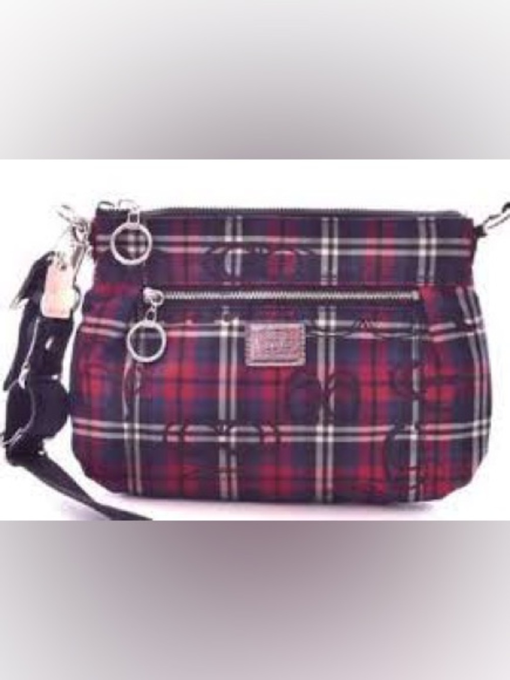 COACH, Puppy Tartan plaid wristlet